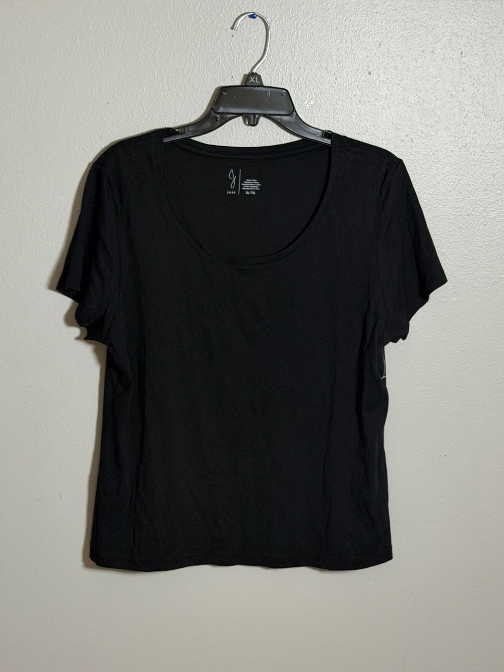 Joie Black Women's Scoop Neck Tee Neutral Minimalist Casual Everyday size XL